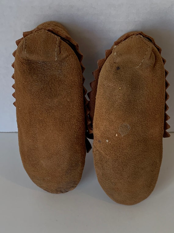 Vintage Child's or Doll's Moccasins Beaded Soft S… - image 5