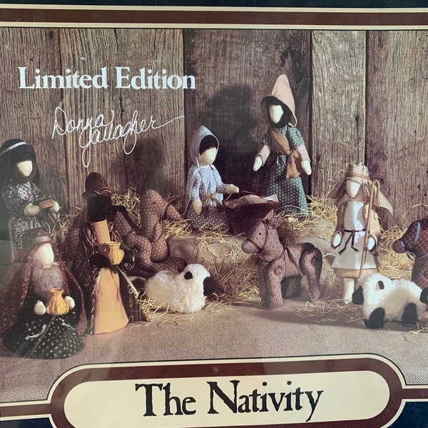 Home Folk The Nativity Pattern 849 for 7"-9" Tall Christmas Season Fabric Doll Figures and Animals, Donna Gallagher Creative Needlearts 1985