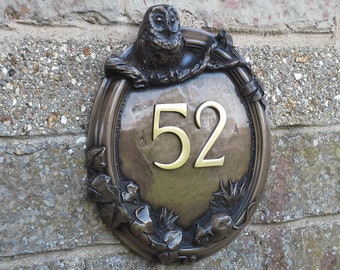 Number two roughcast wall House number 3 | Etsy