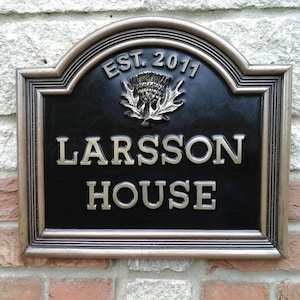Vintage House Sign.Traditional Style English, Country House Wall Plaque in Cold Cast Bronze
