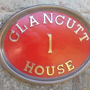 Large Oval Farmhouse sign,Townhouse Sign,Country House Sign.Custom Made in Cold Cast Bronze. Bespoke Item