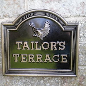 Vintage House Sign.Traditional Style English, Country House Wall Plaque in Cold Cast Bronze