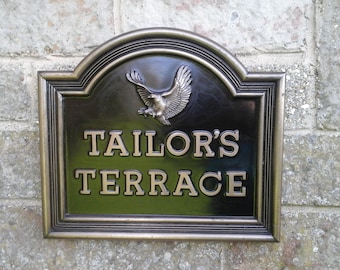 Vintage House Sign.Traditional Style English, Country House Wall Plaque in Cold Cast Bronze