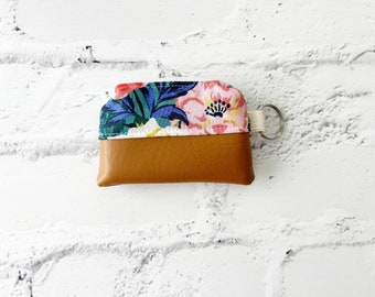 Small Zipper Pouch, Coin purse, floral pouch, Minimalist Wallet, Christmas Gift