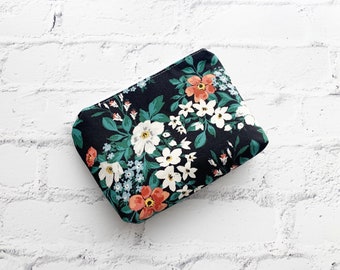 Small Makeup Bag, Zipper Pouch, Floral Pouch, Mini Make up Bag