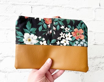 Make up Bag, Zipper Pouch, Handmade gifts for Her, Floral Bag