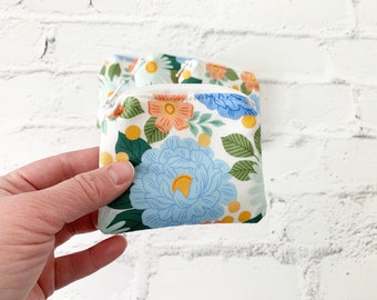 Floral Pouch, Mini Pouch, Zipper Pouch, floral Pouch, Coin Purse, Pouch with Hearts, Gifts for Her, Small Zipper Pouch