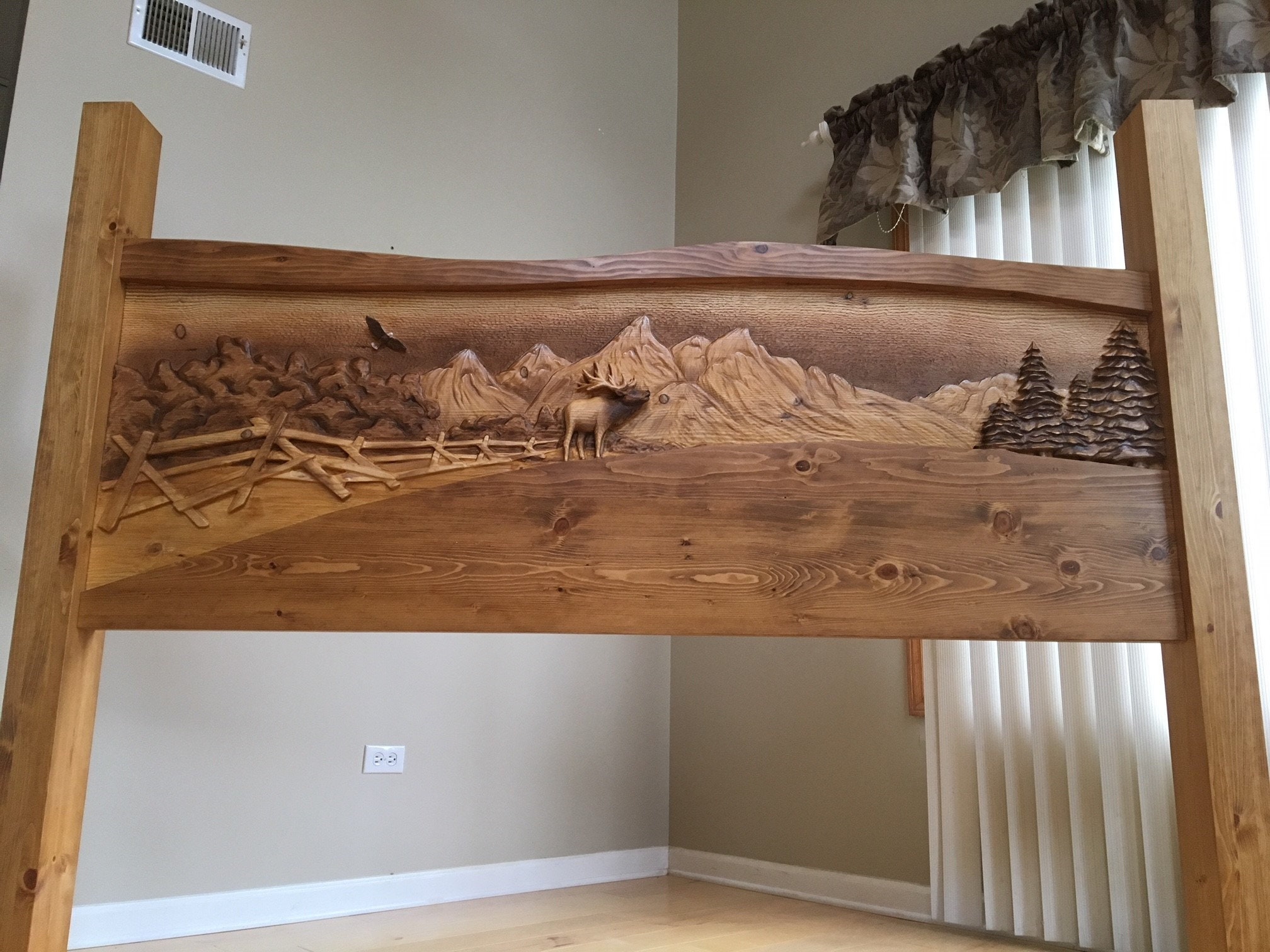 Headboards Custom Headboards Pine Headboard Rustic Etsy