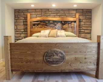 Headboards Custom Headboards Pine Headboard Rustic Headboards King Size Headboards Anniversary Gift Carved Headboard Wood Headboards
