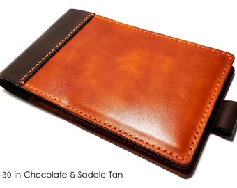 Leather Pilot Log Cover - Handmade - Personalized (ASA-SP-30 / Jeppesen Pro / Custom Sizing)