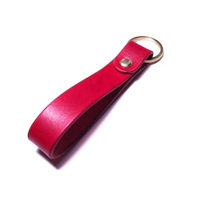 Full Brass Keyring with Leather Fob - Personalized - Handmade in the USA