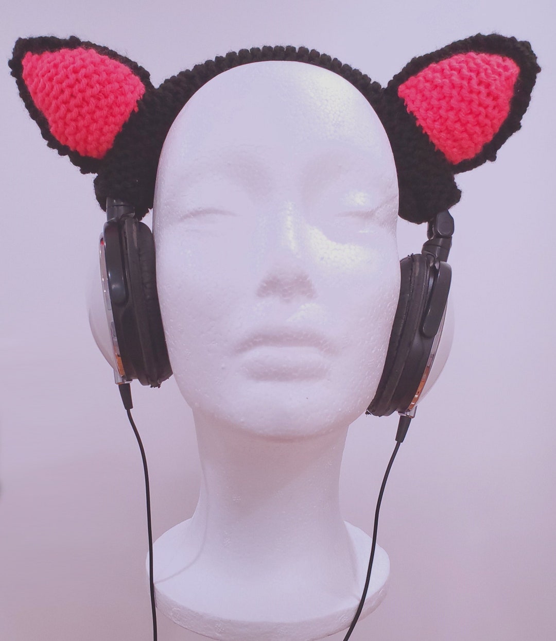 Attachable Black/pink Cat Ears Etsy
