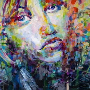 Enlightened Girl Prophetic Painting Print Questioning Life and God