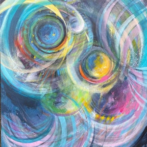 Omnipotence Galaxy Contemporary Creation Prophetic Painting Print on Cardstock Intuitive Abstract