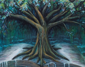 Tree of Life Painting Print: Bible Verse Art, Rooted in Truth