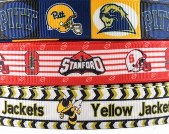 7/8" Football Sport Team (BY THE YARD) grosgrain printed ribbon scrapbooking hair bow supplies