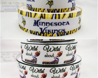 1" Minnesota Sport grosgrain printed ribbon scrapbooking hair bow supplies