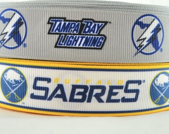 7/8" Hockey Sport Team BY THE YARD grosgrain printed ribbon scrapbooking hair bow supplies