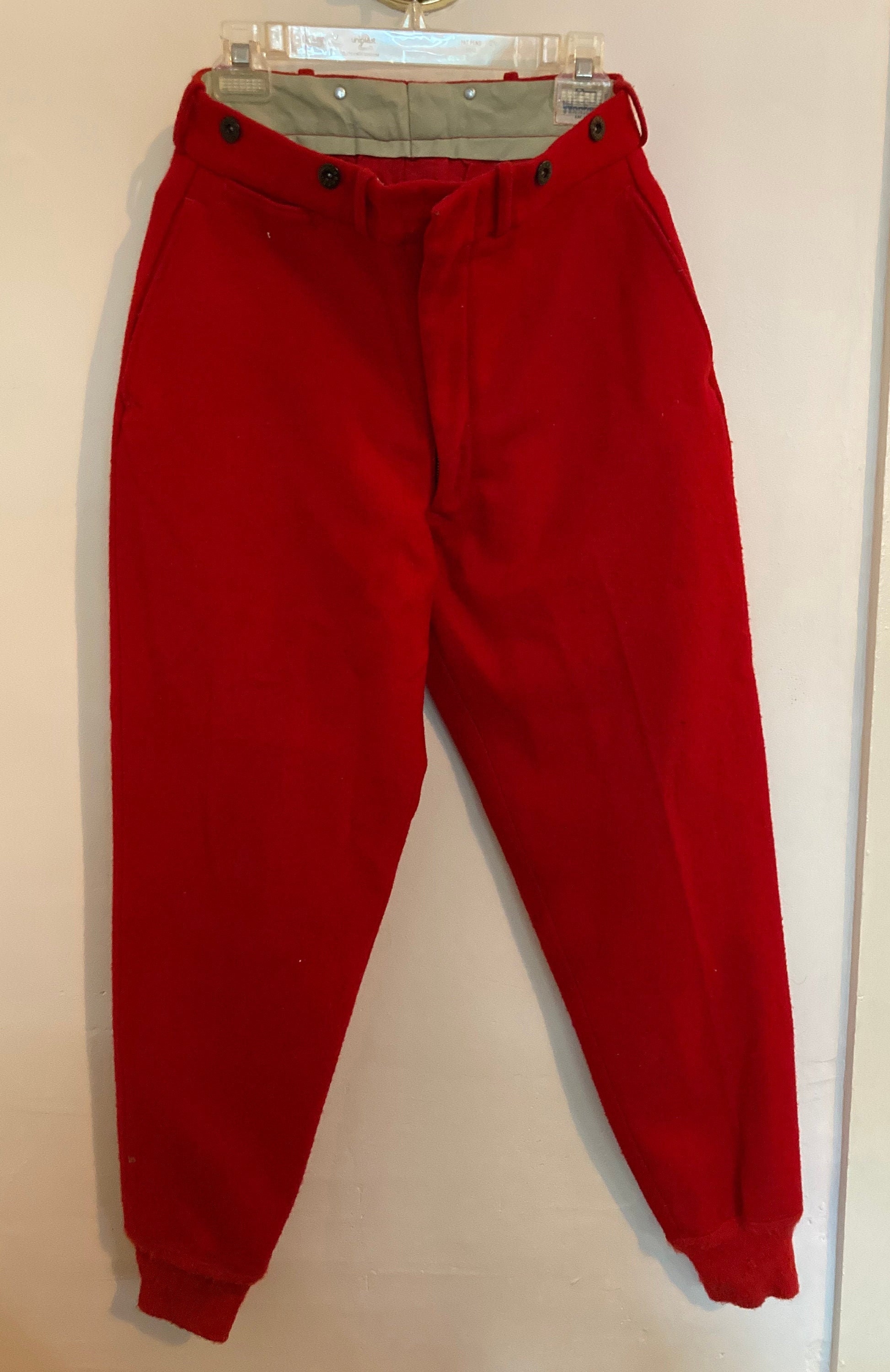 Vintage red wool Woolrich hunting pants sheep size S Etsy