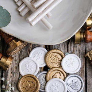 Wax seal stamp, 25mm Personalised Wedding Wax Seal Stamp, Wedding Invites, Leaf Design Wax Seal, Custom Letter Seal, Design Seal, Wax Stamp
