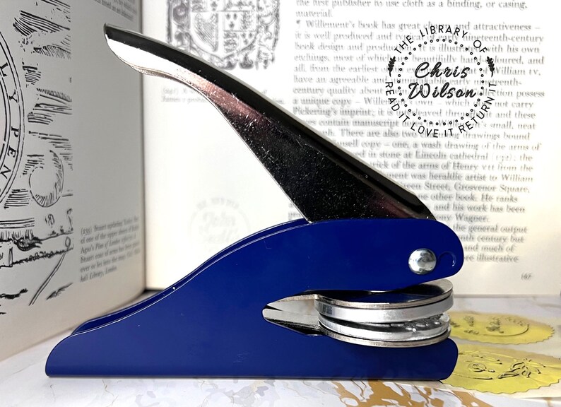Life Tree Library Book Embosser | Personalized Book Stamp By - View #6