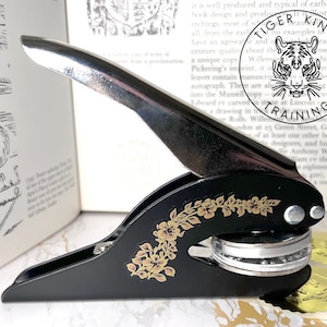 Book Embosser Custom Made with your name and chosen Design From the Library of, Book Belongs to, Ex Libris, great Book Lover Gift, B/Gold