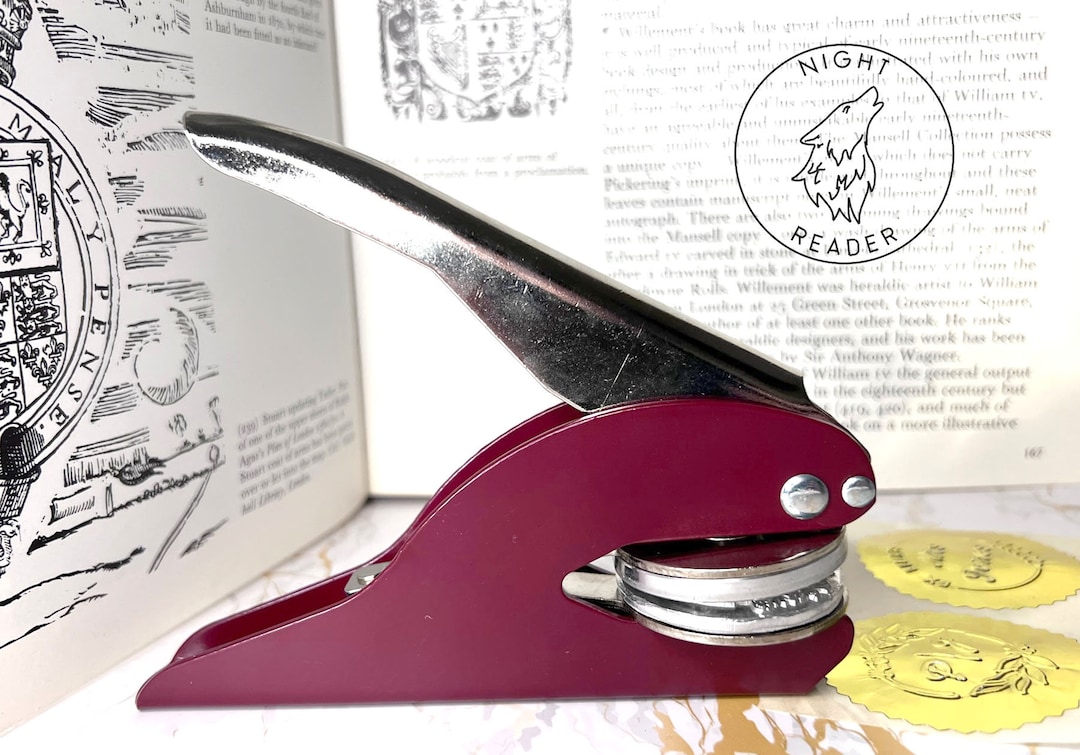 Ex Libris Book Embossing Stamp, Custom Logo Embosser Samp, Ex Libris