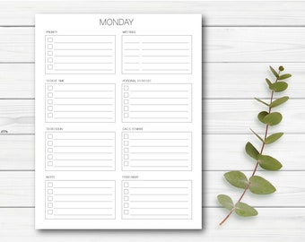 Minimalist Daily To Do List Printable, Instant Download, Productivity Planner, Daily Planner, Daily Schedule, A4 & US Letter