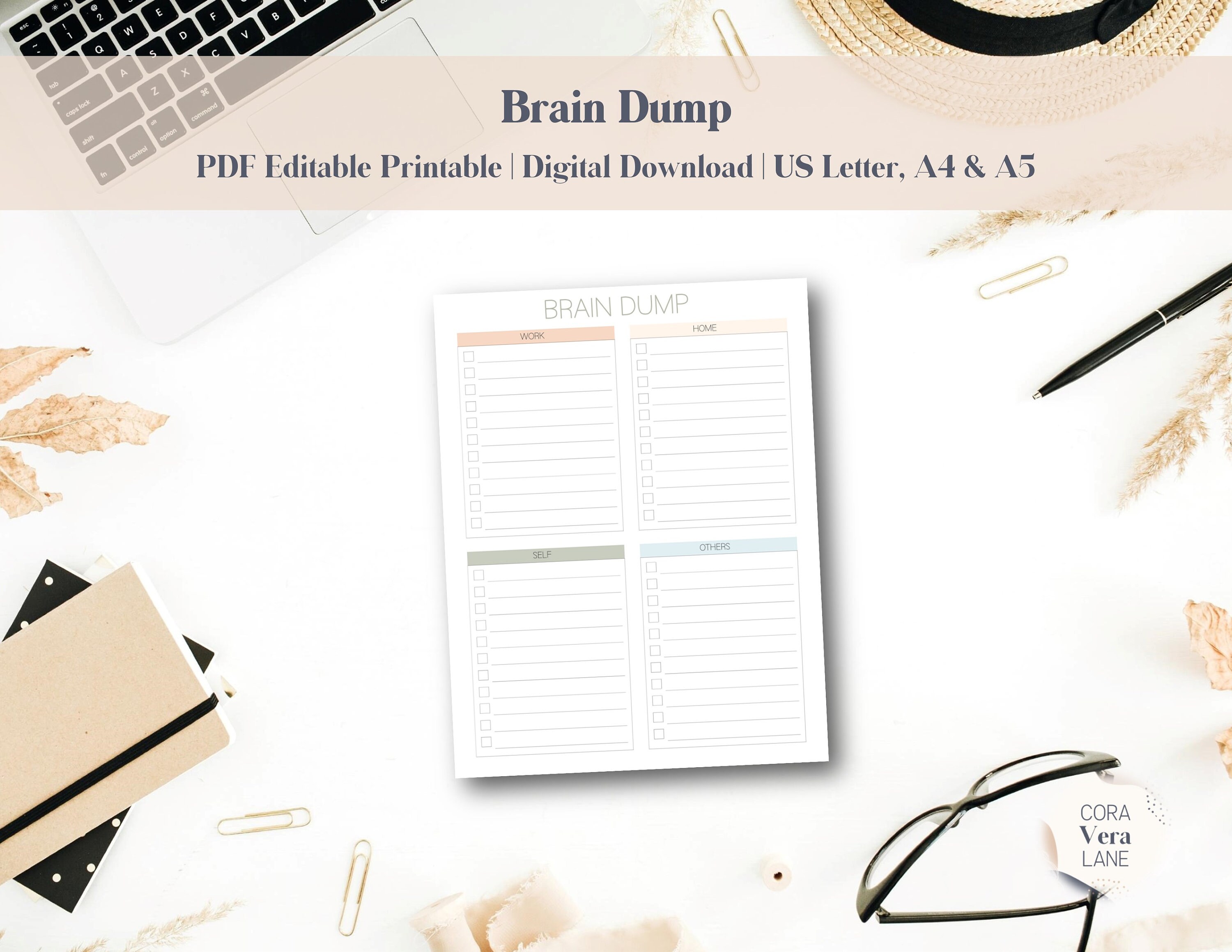 Brain Dump Printable Planner for Work and Home Weekly Planner - Etsy