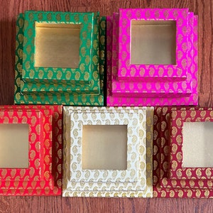 SQUARE WINDOW Gift Boxes, Indian weddings, Diwali Gift, Fancy Gift Box, Indian Sweet or Mithai Box, Mehndi & Sangeet gifts,Christmas Gift image 2