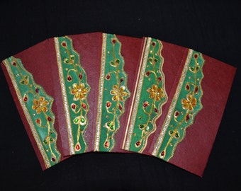 Handmade Money Holder Set, Shagan Envelopes, Indian Wedding, Fancy Money Envelopes, Cash Envelopes, Maroon Envelopes for Indian Wedding,