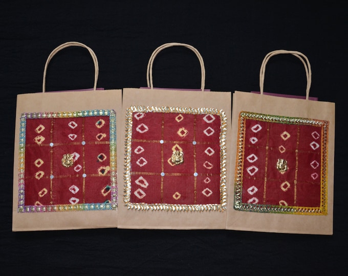 Gift Bags Indian Wedding Gift Bags Kraft Gift Bags Red Silk Etsy UK