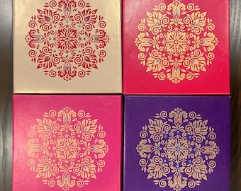 SET OF 10 SQUARE Gift Boxes, Diwali Gift, Indian weddings, Fancy Box, Indian Sweet or Mithai Box, Mehndi & Sangeet, Christmas Gift