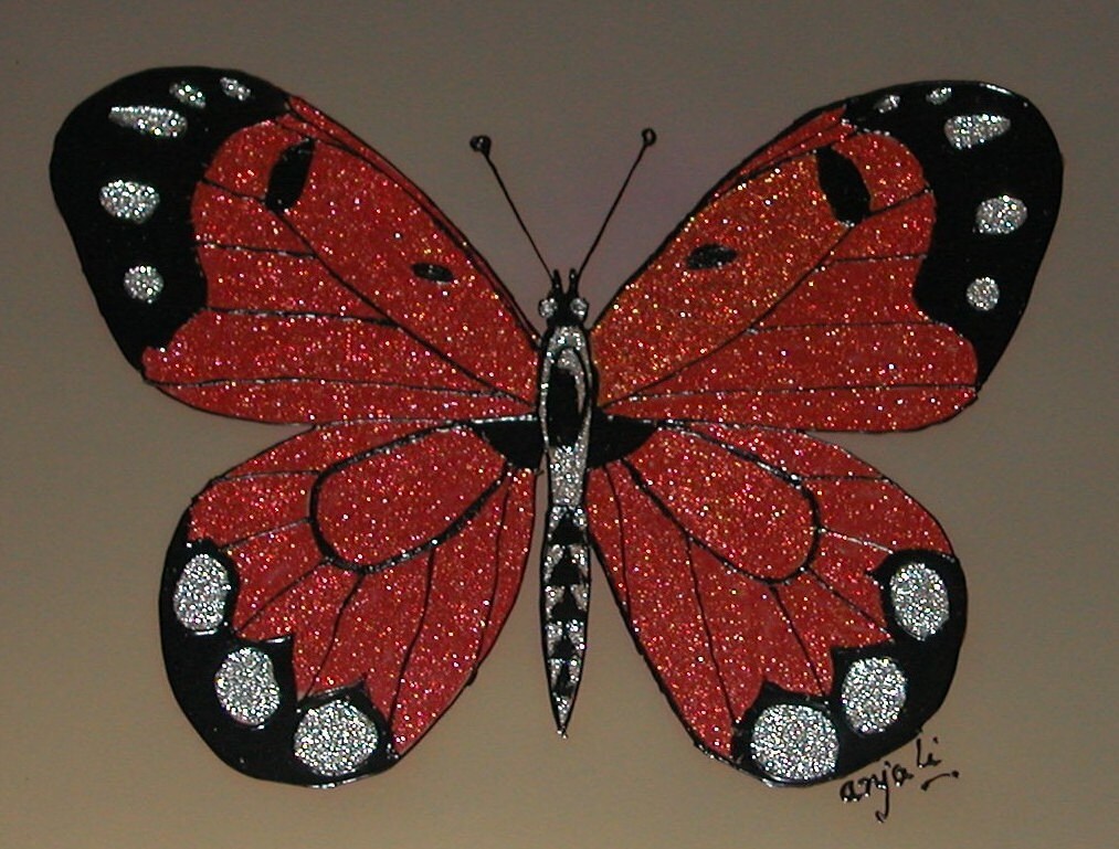 Butterfly Orange Painting Butterfly Art Artwork for Etsy