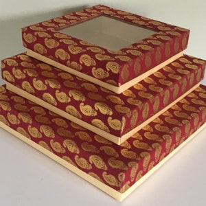 SQUARE WINDOW Gift Boxes, Indian weddings, Diwali Gift, Fancy Gift Box, Indian Sweet or Mithai Box, Mehndi & Sangeet gifts,Christmas Gift image 7