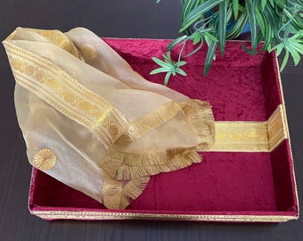 2PC GIFT TRAY SET, for Indian Wedding, Trousseau Tray, Traditional Indian Wedding, Gift for bride or groom's family, Engagement  Gifts