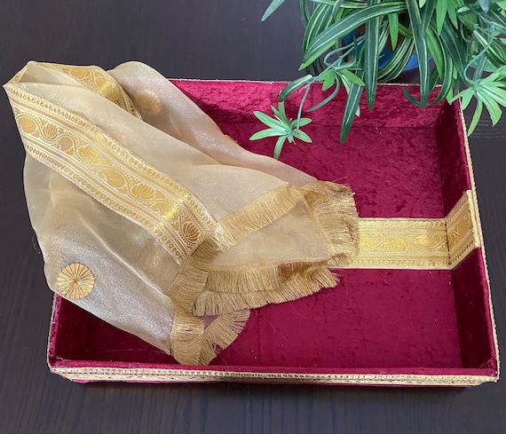 2PC GIFT TRAY SET for Indian Wedding Trousseau Tray 
