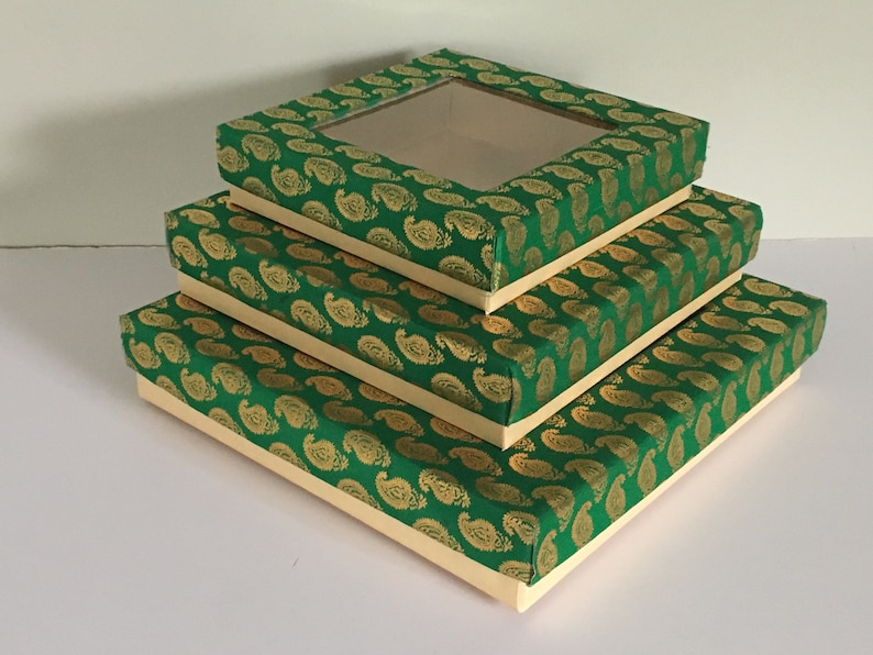 SQUARE WINDOW Gift Boxes, Indian weddings, Diwali Gift, Fancy Gift Box, Indian Sweet or Mithai Box, Mehndi & Sangeet gifts,Christmas Gift image 4