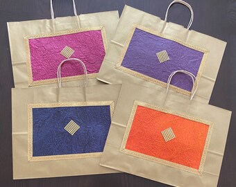 Brown Paper Paper Bags Wholesale Parrys SAREE GIFT BAG, 16x12x6
