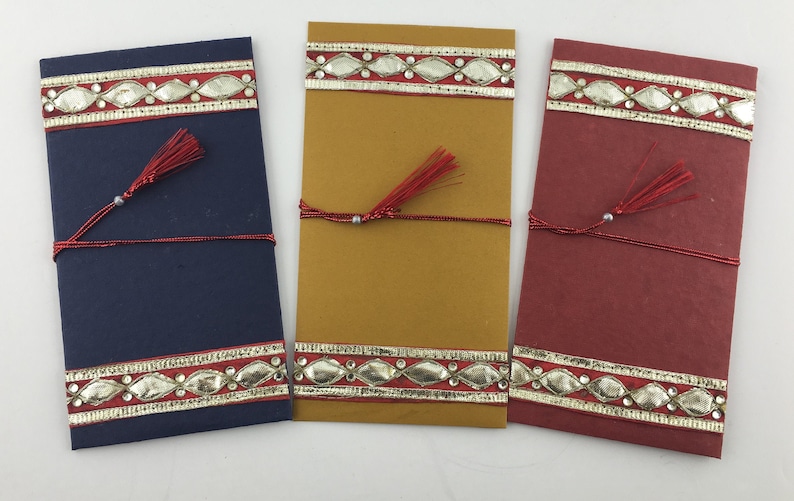 SET OF 5, Handmade Money Holder Set,Shagan Envelope,Indian Wedding,Money Envelope,Cash Envelope,Diwali Special, Eid Special,Indian Festivals image 1