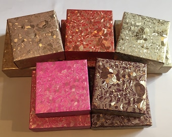 SET OF 10  3x3 Inches, Square Gift Boxes, Handmade Fancy box, Indian Mithai Box, Indian weddings, Mehndi and Sangeet gifts, Diwali Special