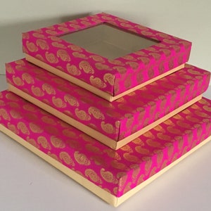 SQUARE WINDOW Gift Boxes, Indian weddings, Diwali Gift, Fancy Gift Box, Indian Sweet or Mithai Box, Mehndi & Sangeet gifts,Christmas Gift image 5