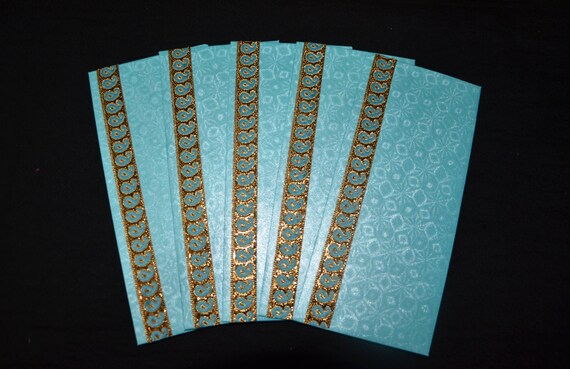 SET OF 6 Shagan Envelope Green Envelopes,Paisley,Christmas Gifts Indian Wedding,Money Envelope,Cash Envelope Handmade Money Holder Set