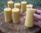 Organic Beeswax Candles, Handmade, Size 1 1 2 quot Diameter x 3 quot Tall - Listing is for one candle .