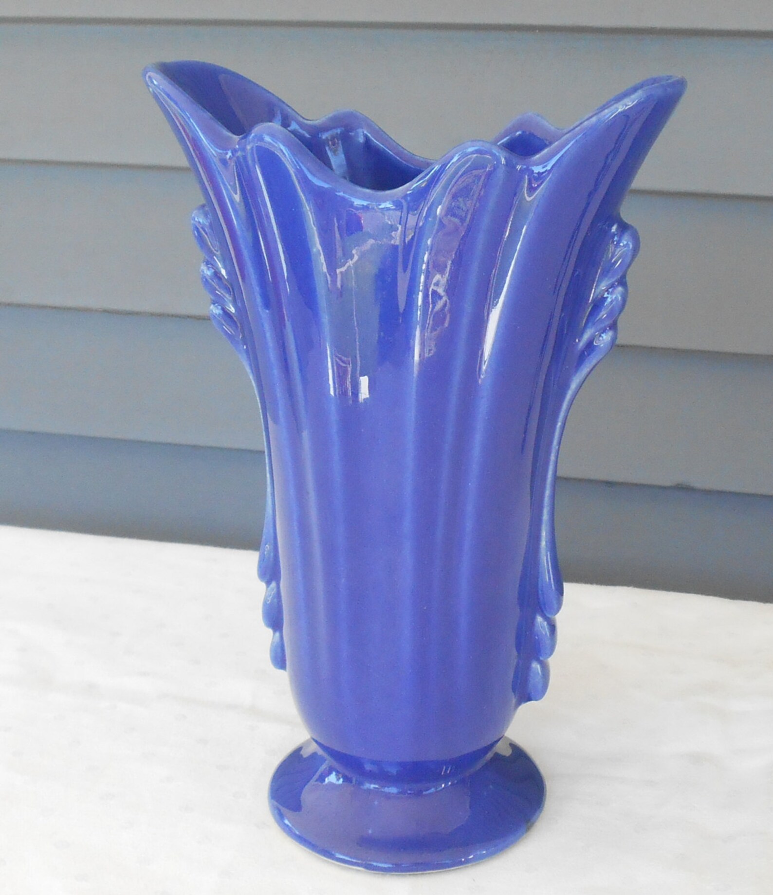 Art Deco Blue Vase USA Vintage Pottery Etsy