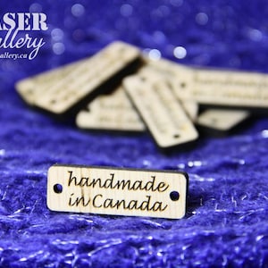 20 Wooden Tags For Handmade Items - Custom Wooden Labels for Items - Wooden Tags For Knitting Crochet - Custom Tags with One or Two Holes