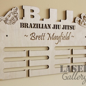 Personalized Brazilian Jiu Jitsu Medal Display Gift Custom BJJ Brazilian Jiujitsu Medal Hanger With Name BJJ Martial Arts Medal Rack image 1