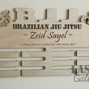 Personalized Brazilian Jiu Jitsu Medal Display Gift Custom BJJ Brazilian Jiujitsu Medal Hanger With Name BJJ Martial Arts Medal Rack image 7