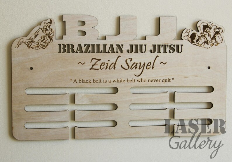 Personalized Brazilian Jiu Jitsu Medal Display Gift Custom BJJ Brazilian Jiujitsu Medal Hanger With Name BJJ Martial Arts Medal Rack image 7