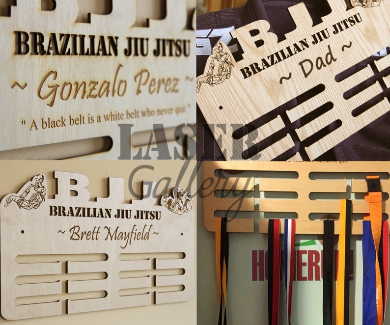 Personalized Brazilian Jiu Jitsu Medal Display Gift Custom BJJ Brazilian Jiujitsu Medal Hanger With Name BJJ Martial Arts Medal Rack image 9